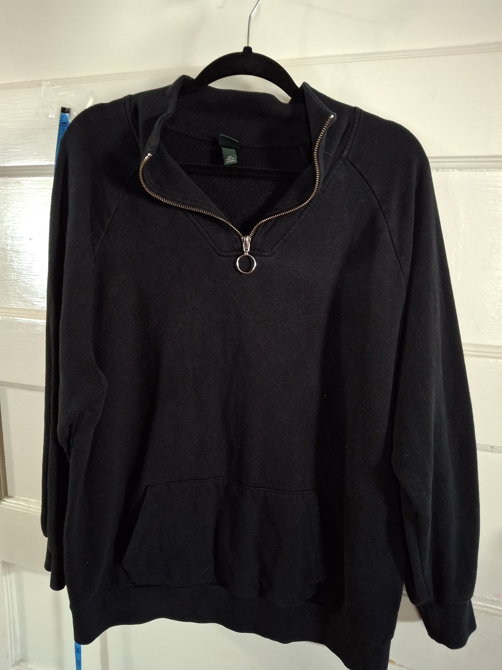 Wild Fable Black Oversized Quarter-Zip Hoodie XXL (CFD027)
